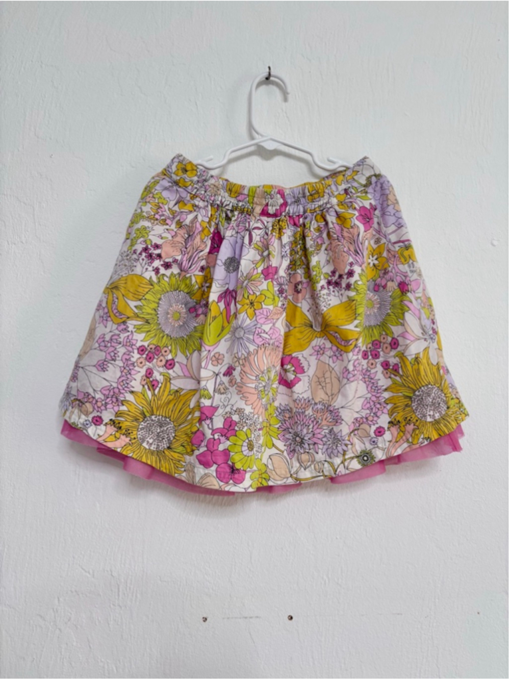 Girls Liberty of London for Target Floral Skirt S Ruffle White Pink Cotton - Picture 2 of 10